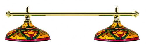 Лампа на два плафона «Colorful» (золотистая штанга, цветной плафон D44см)