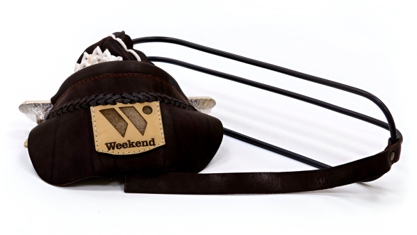 Комплект луз с выкатом RU-06-П, скоба - латунь (лен, коричневая кожа, комбинированная) плетенка с логотипом