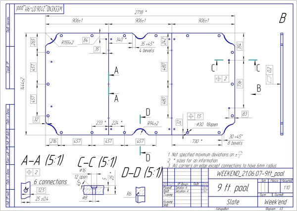 Комплект плит "Premium-Quality Rasson" 9 ф (25 мм, 3-pc) пул, с подложкой