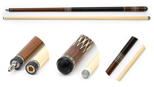 Кий / пирамида 2-pc "Vantex" (макасар, термоясень, граб)